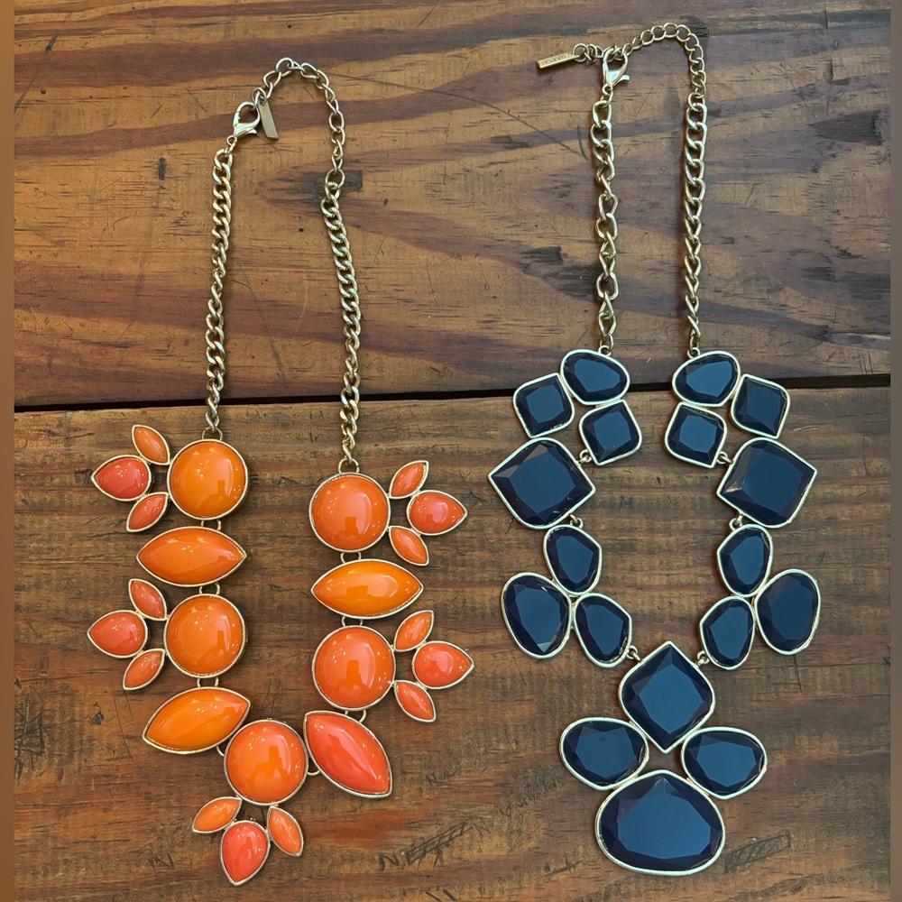 Game Day Statement Necklace Bundle – Orange & Navy (Auburn / UVA)